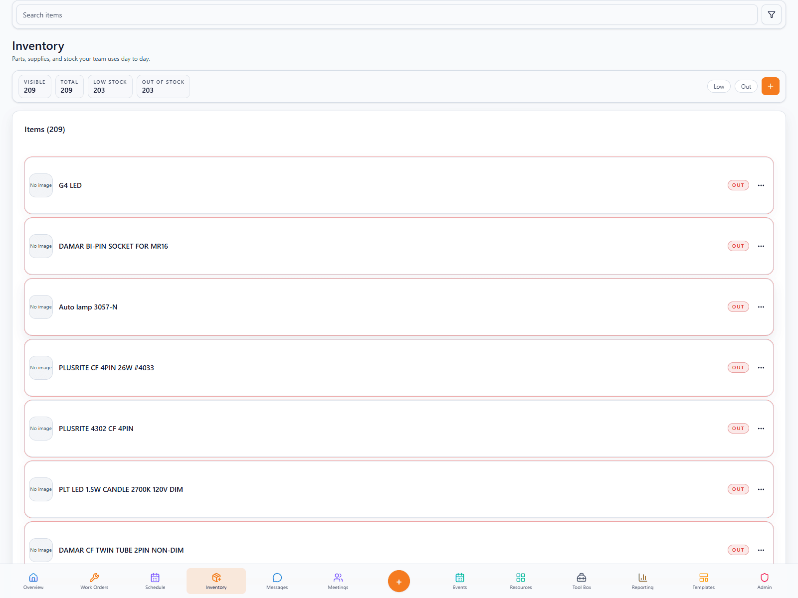 FORM Inventory workspace preview