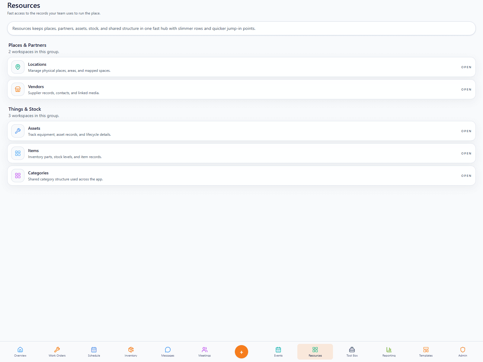 FORM Resources workspace preview